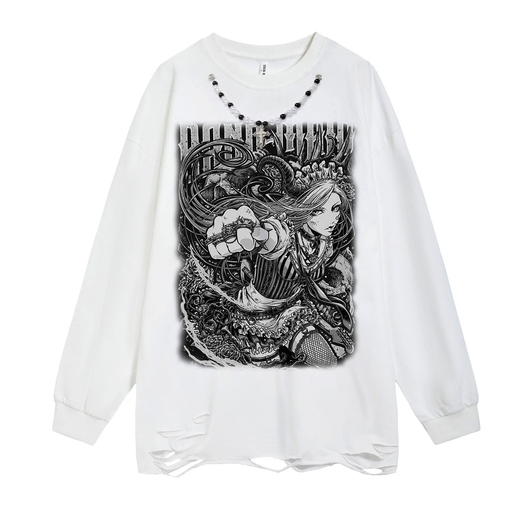 Long sleeved loose hoodie for men