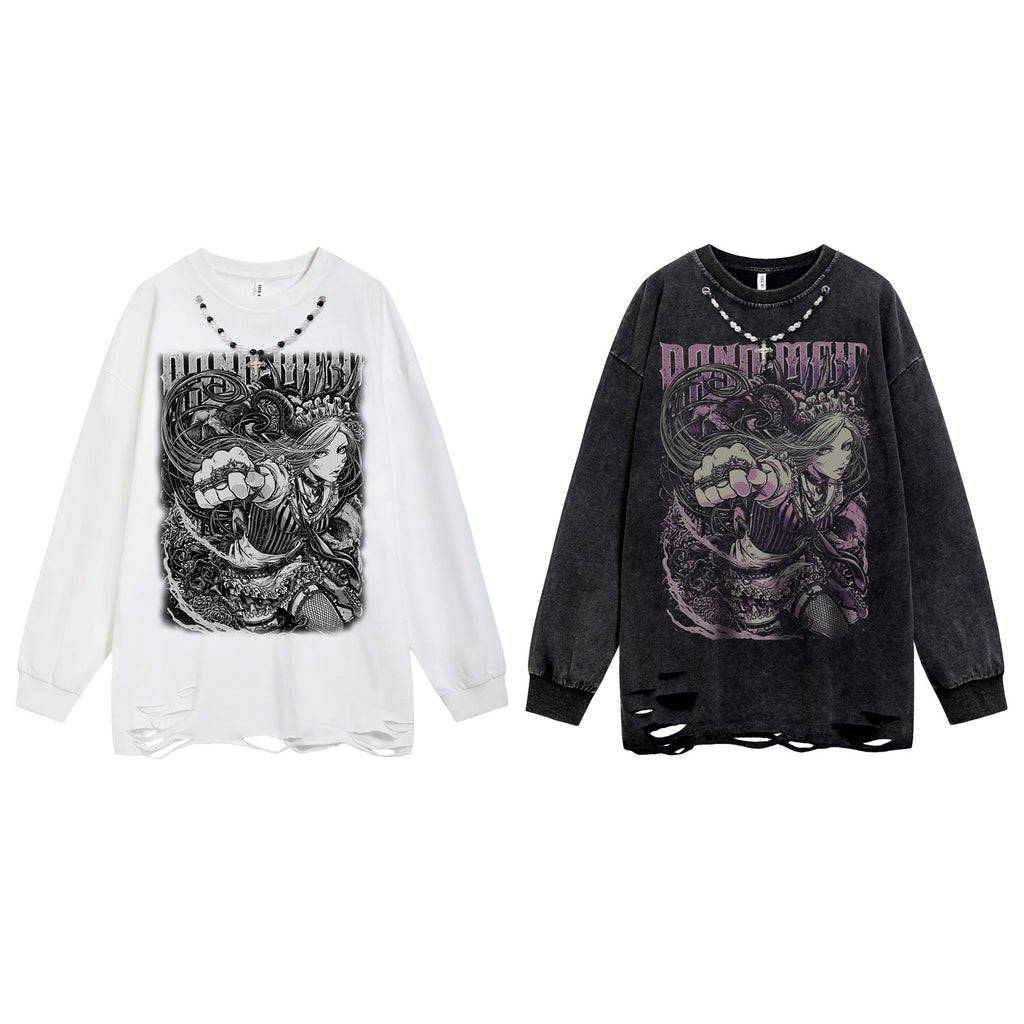 Long sleeved loose hoodie for men